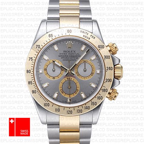 rolex daytona 2 tone gold dial grey